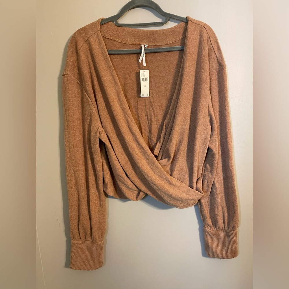 Anthropologie Brown Wrap Blouse - Picture 1 of 7